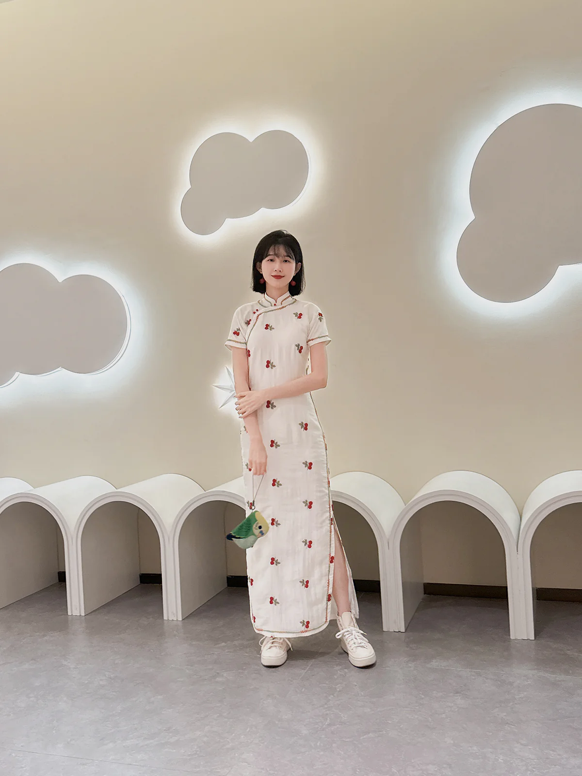 Cherry Skittles 樱桃彩虹糖 Embroidered Vintage Inspired Custom Qipao - Image 8