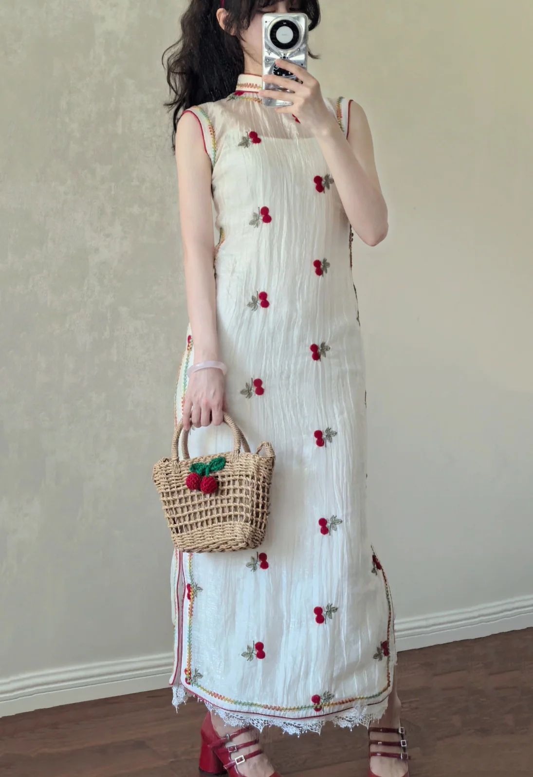 Cherry Skittles 樱桃彩虹糖 Embroidered Vintage Inspired Custom Qipao - Image 9