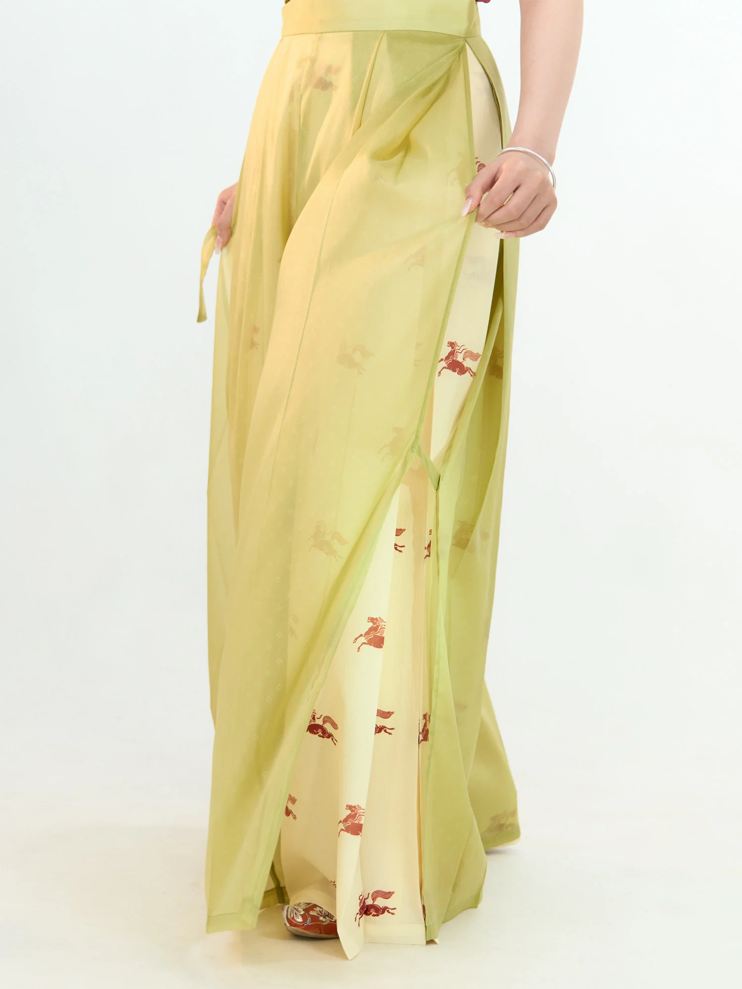 Chi Feng 驰风 Rushing Wind Southern Song Restoration Hedangku Pants & Haoxiu Racoon Sleeve Shanku Set