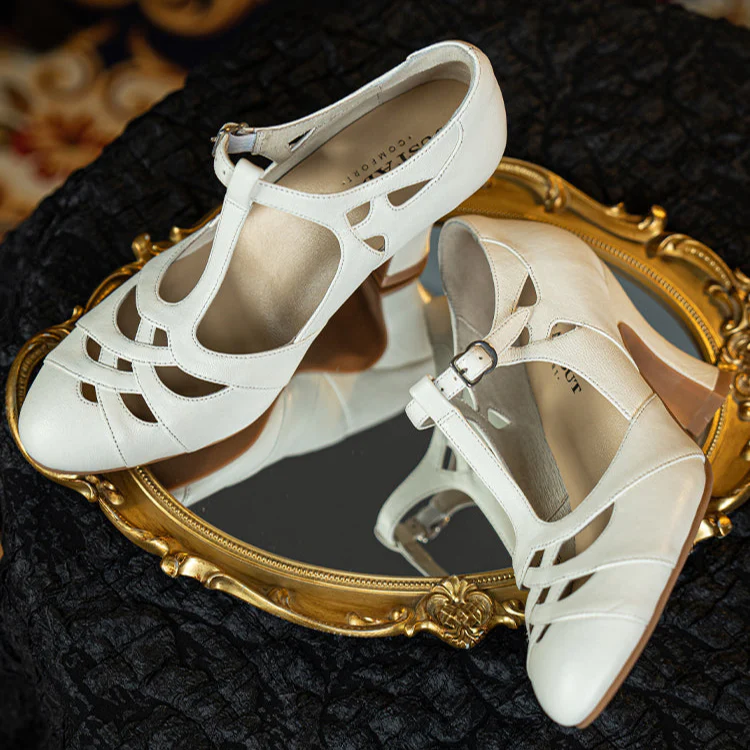Chou Hu 绸湖 Satin Lakes 1930s Satin Criss Cross T-Strap Mary Janes - Image 11