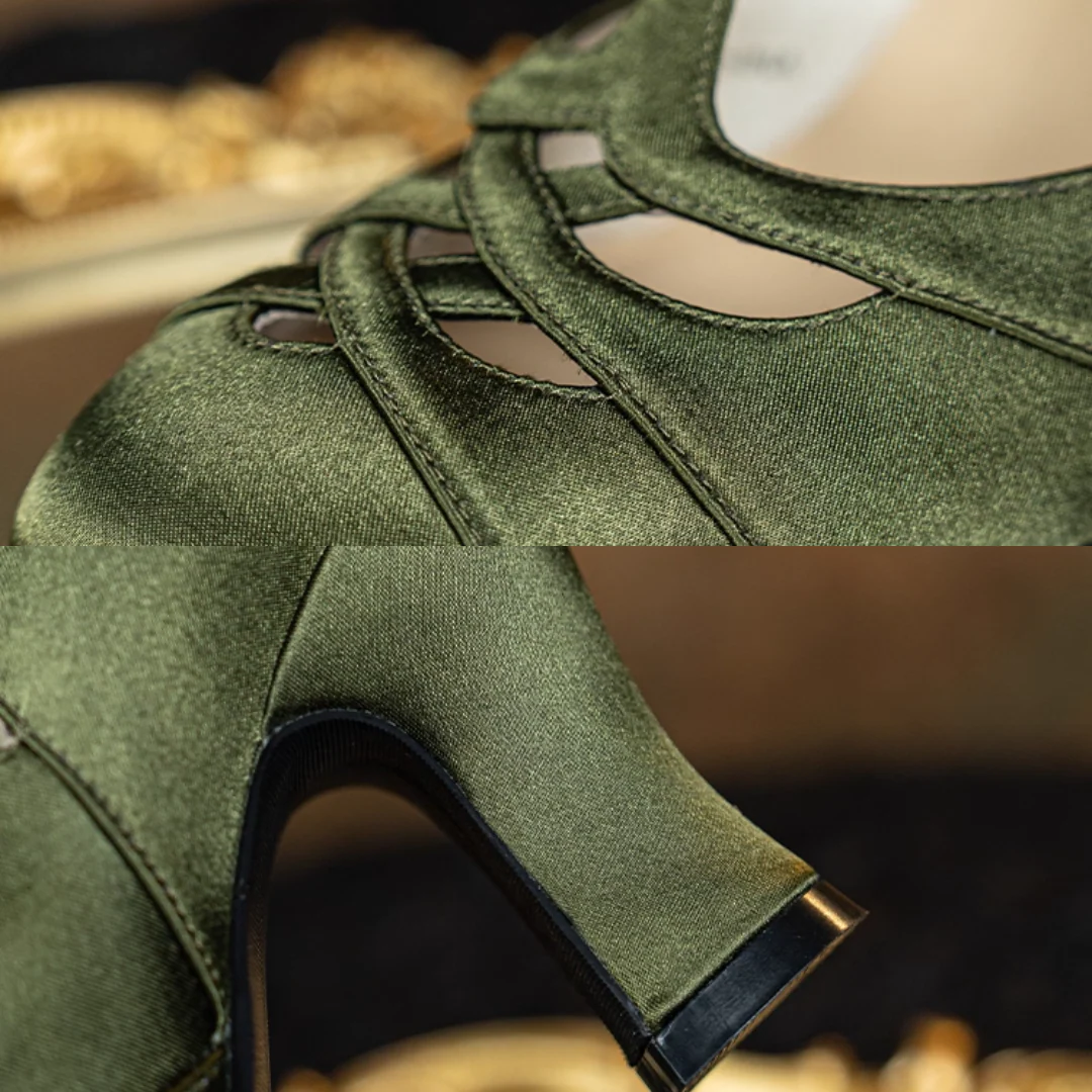 Chou Hu 绸湖 Satin Lakes 1930s Satin Criss Cross T-Strap Mary Janes - Image 14