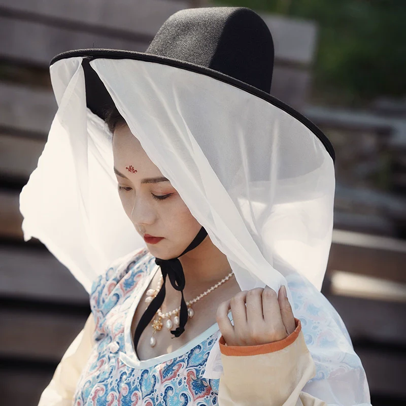 Chu Tang 初唐 Early Tang Weimao Veiled Brim Square Top Hat - Image 5