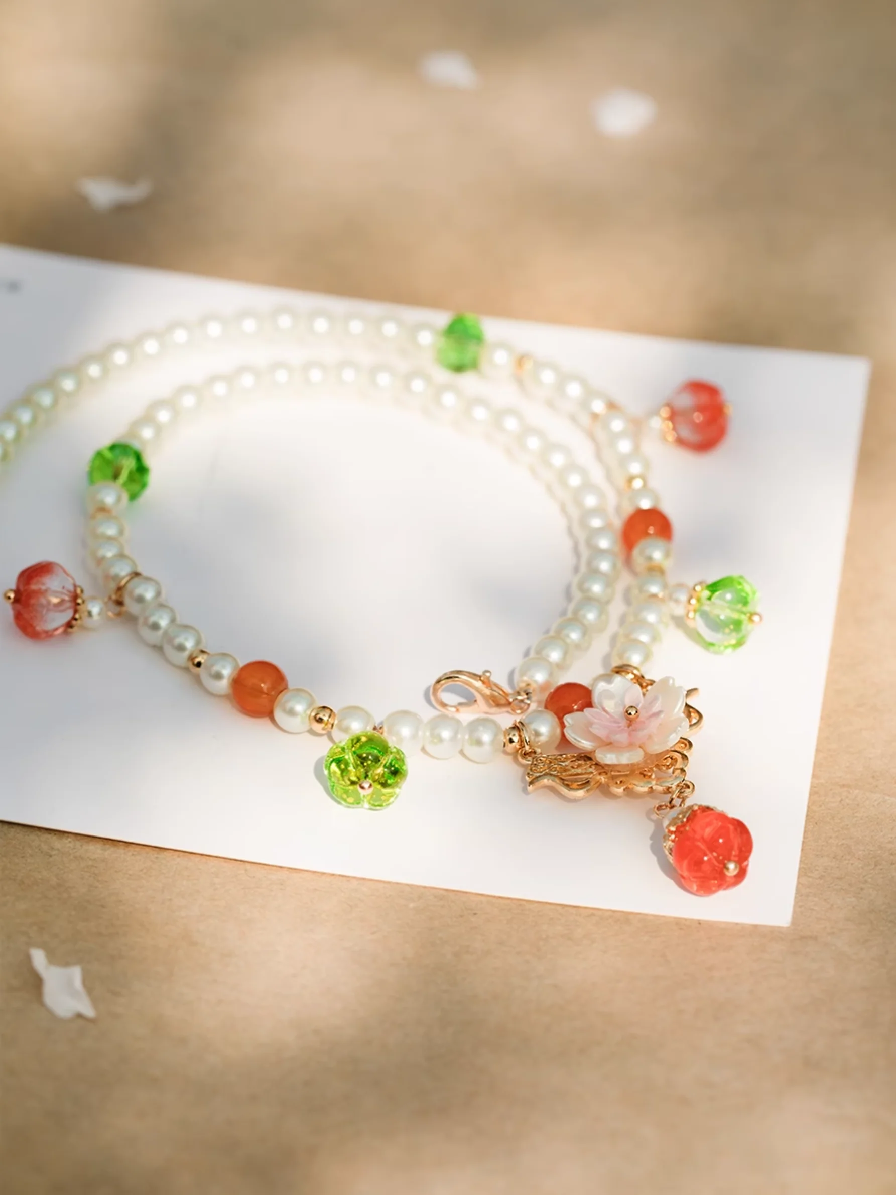 Chuan Zhu 串珠 Vermillion Strings Various Beaded Tang Song Necklaces - Image 3