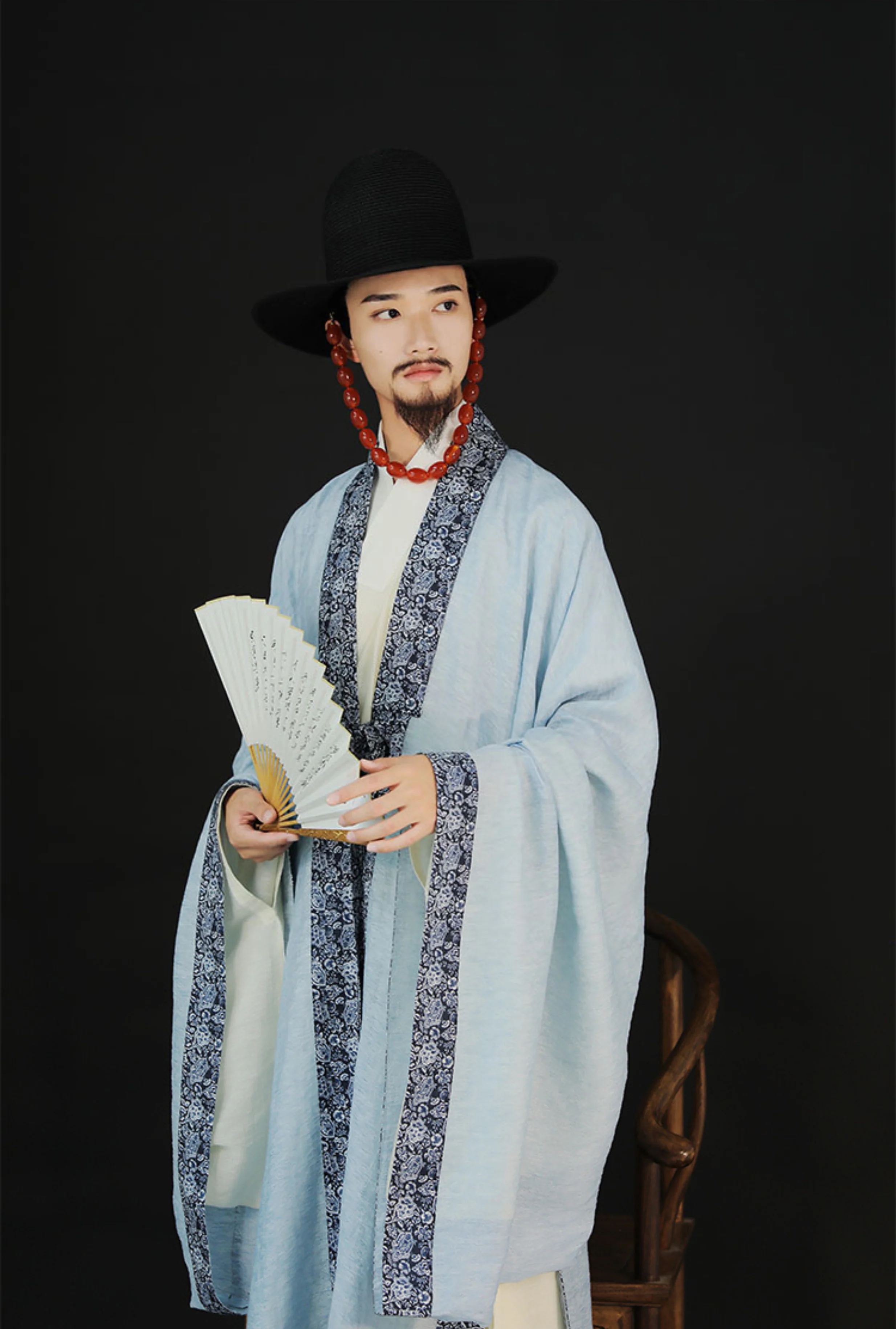 Cui Wei 翠微 Blue Mountain Ming Dynasty Men's Summer Linen Dachang Jacket - Image 3