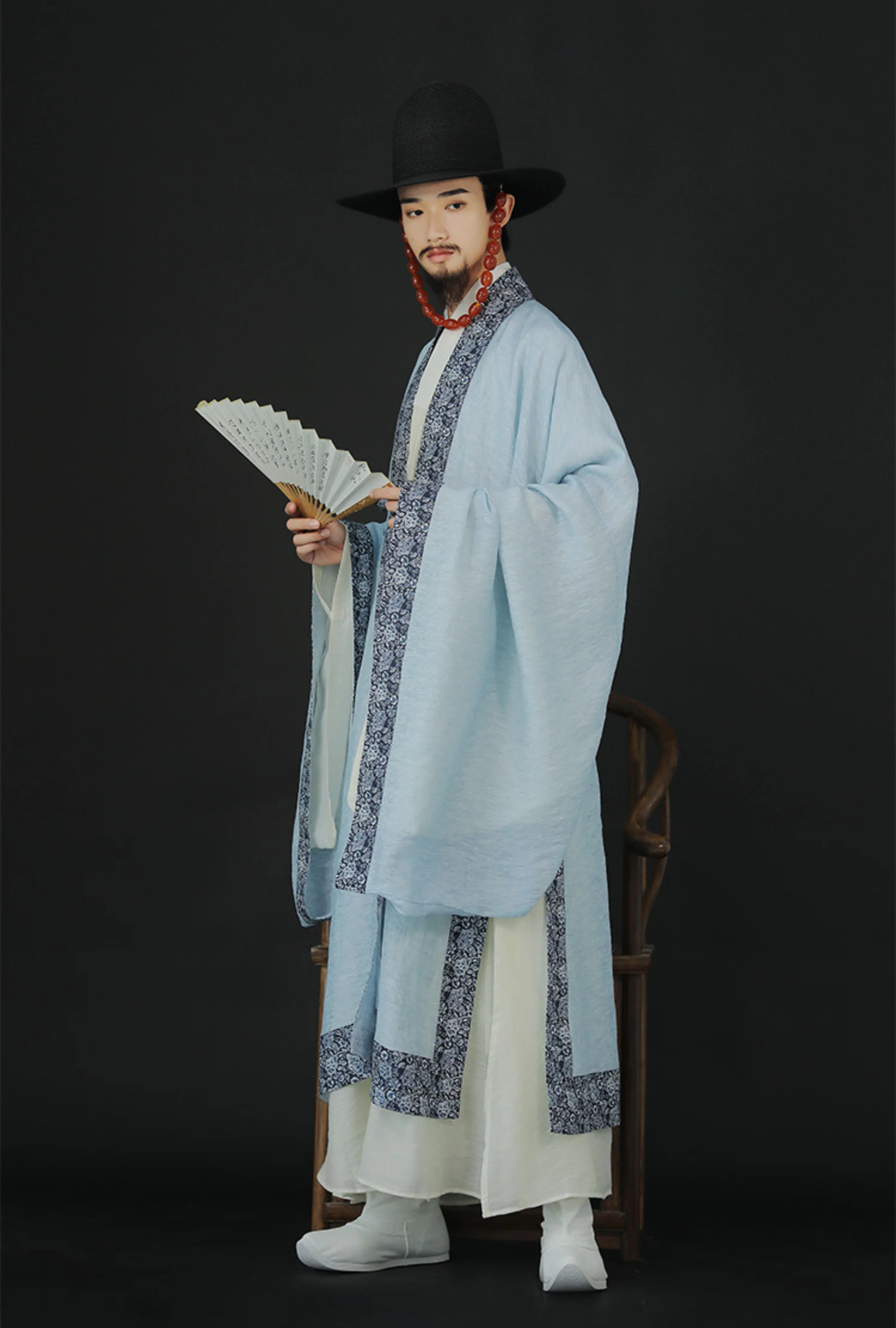 Cui Wei 翠微 Blue Mountain Ming Dynasty Men's Summer Linen Dachang Jacket - Image 4
