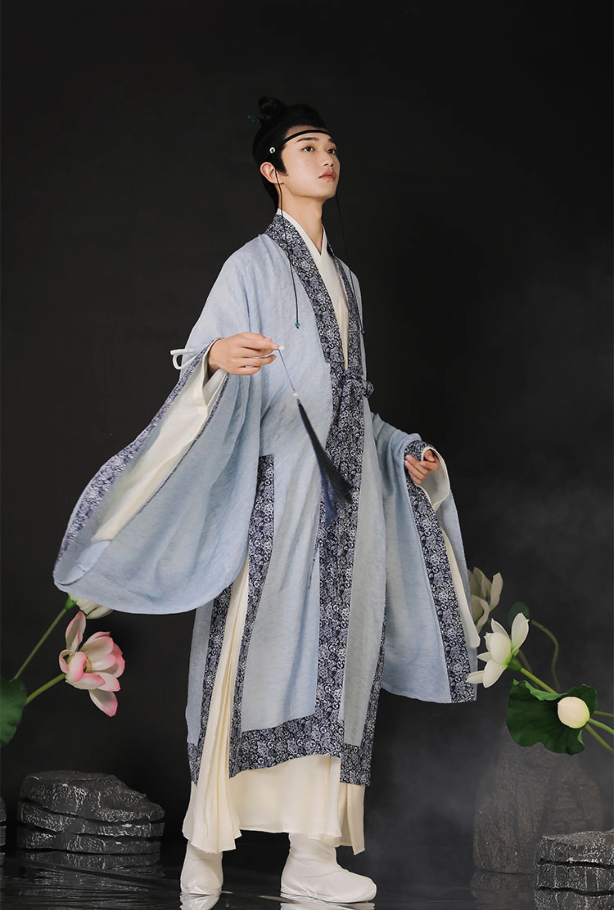 Cui Wei 翠微 Blue Mountain Ming Dynasty Men's Summer Linen Dachang Jacket - Image 6