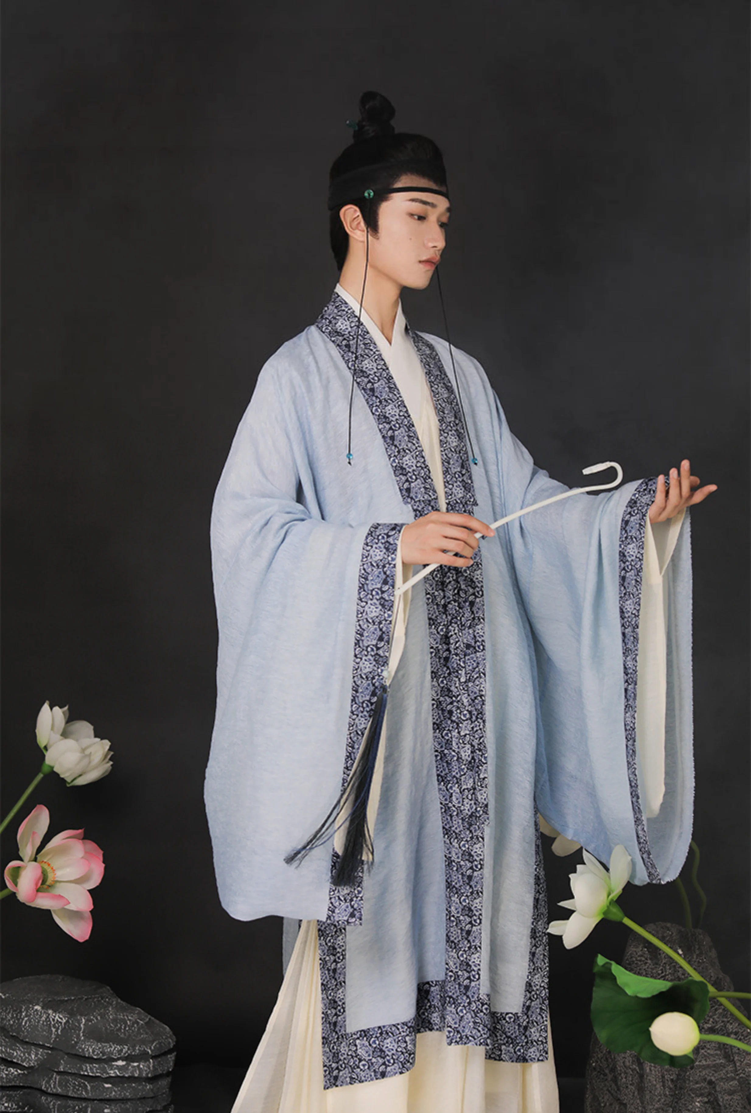 Cui Wei 翠微 Blue Mountain Ming Dynasty Men's Summer Linen Dachang Jacket - Image 7