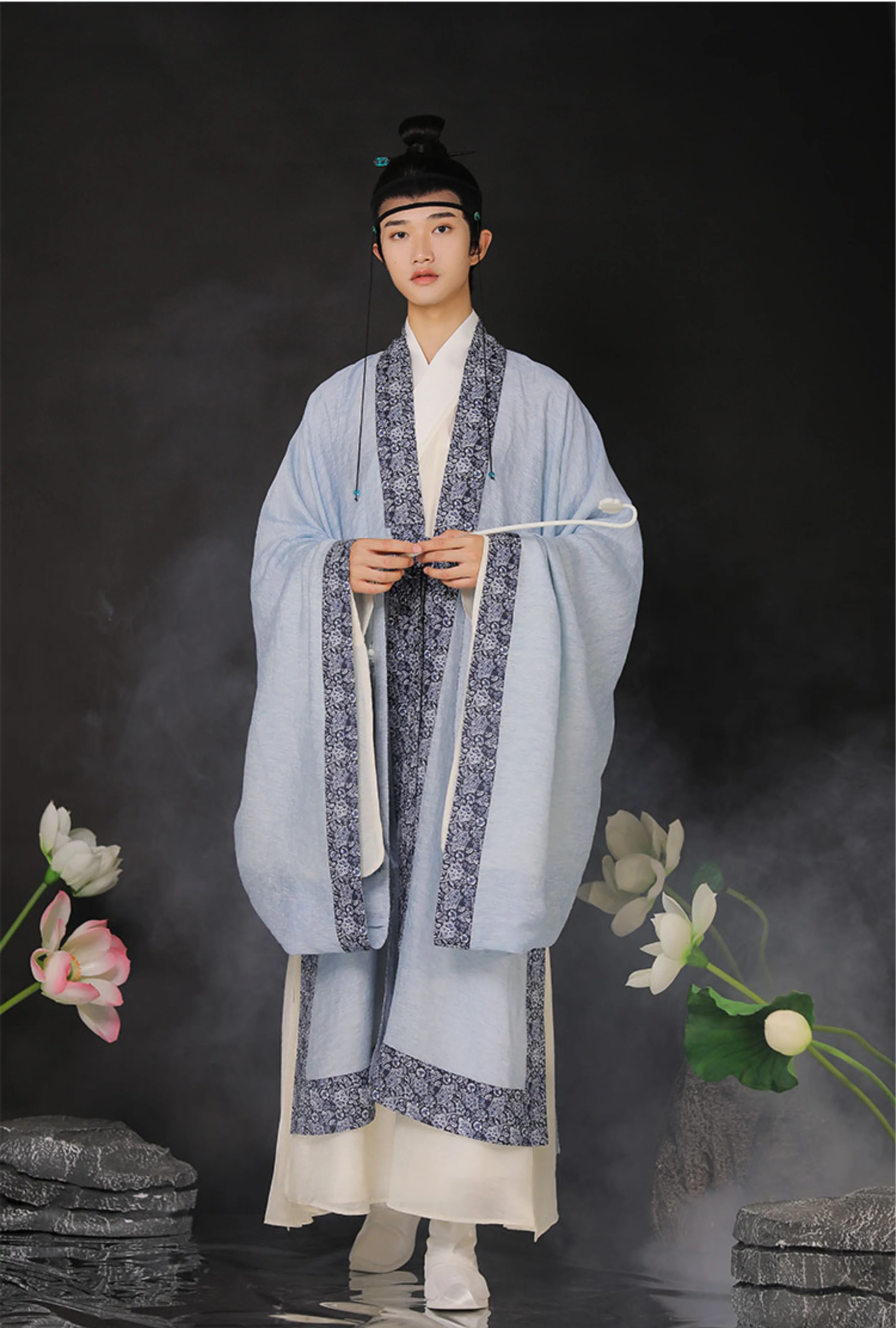 Cui Wei 翠微 Blue Mountain Ming Dynasty Men's Summer Linen Dachang Jacket - Image 8