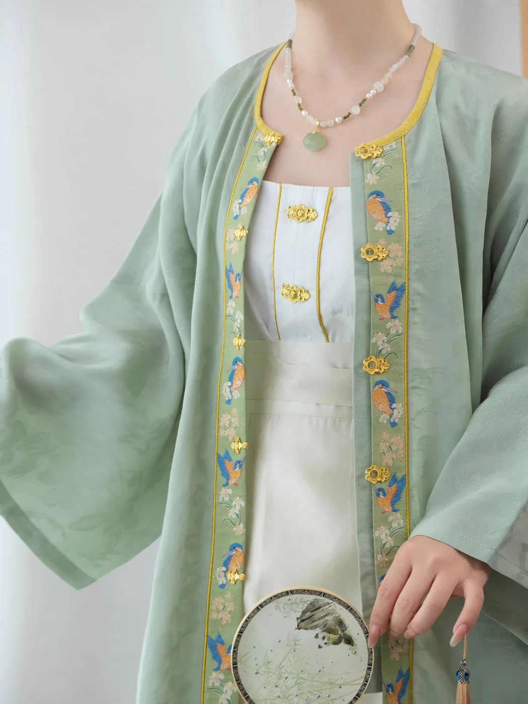 Cui Yuan 翠鸢 Kingfisher Kite Ming Dynasty Yuanling Duijin Shan Round Collar Summer Top - Image 2