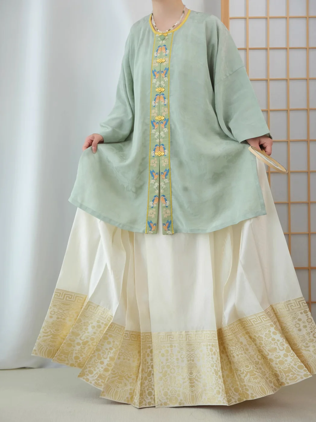 Cui Yuan 翠鸢 Kingfisher Kite Ming Dynasty Yuanling Duijin Shan Round Collar Summer Top - Image 7