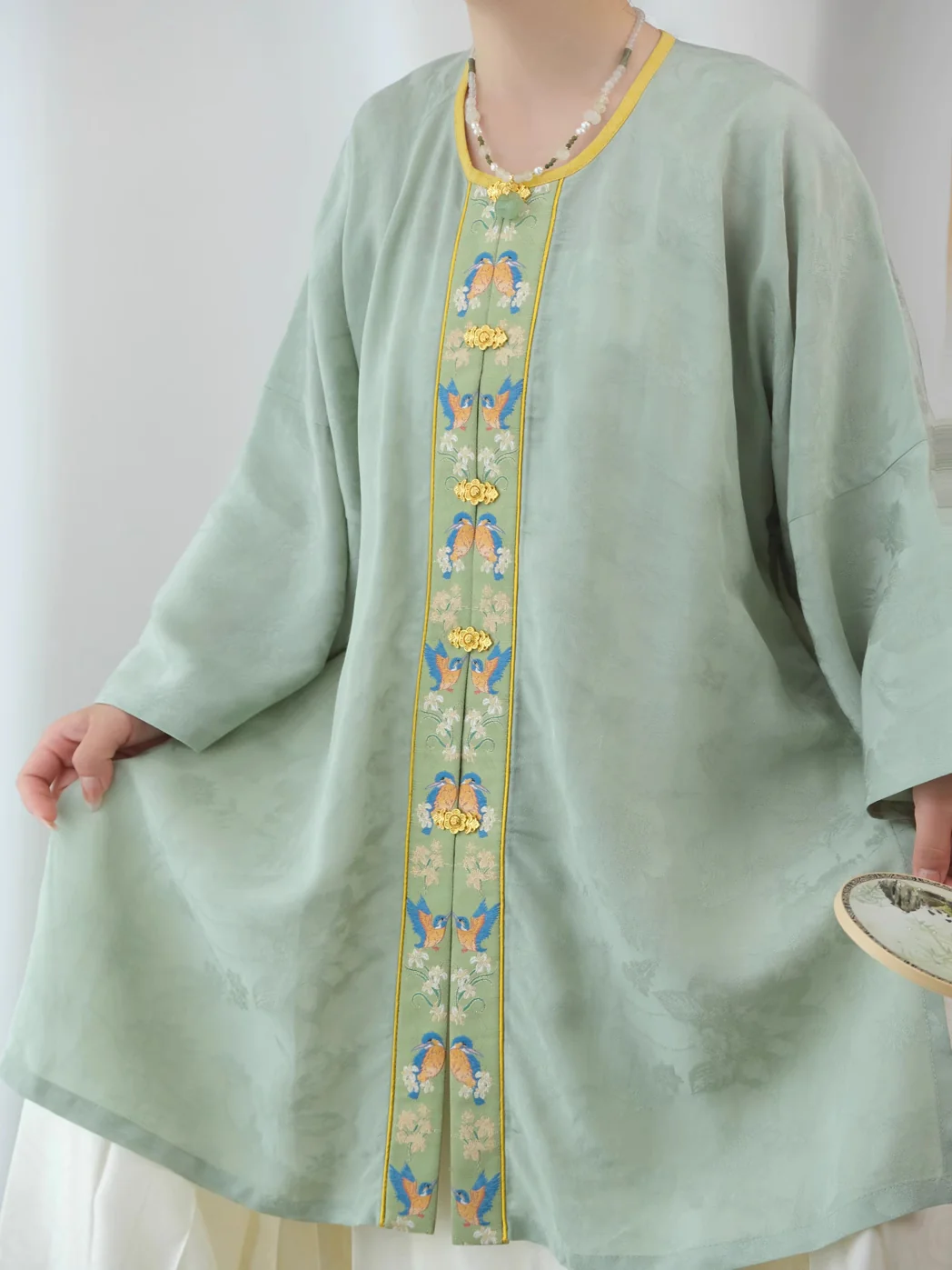 Cui Yuan 翠鸢 Kingfisher Kite Ming Dynasty Yuanling Duijin Shan Round Collar Summer Top - Image 8