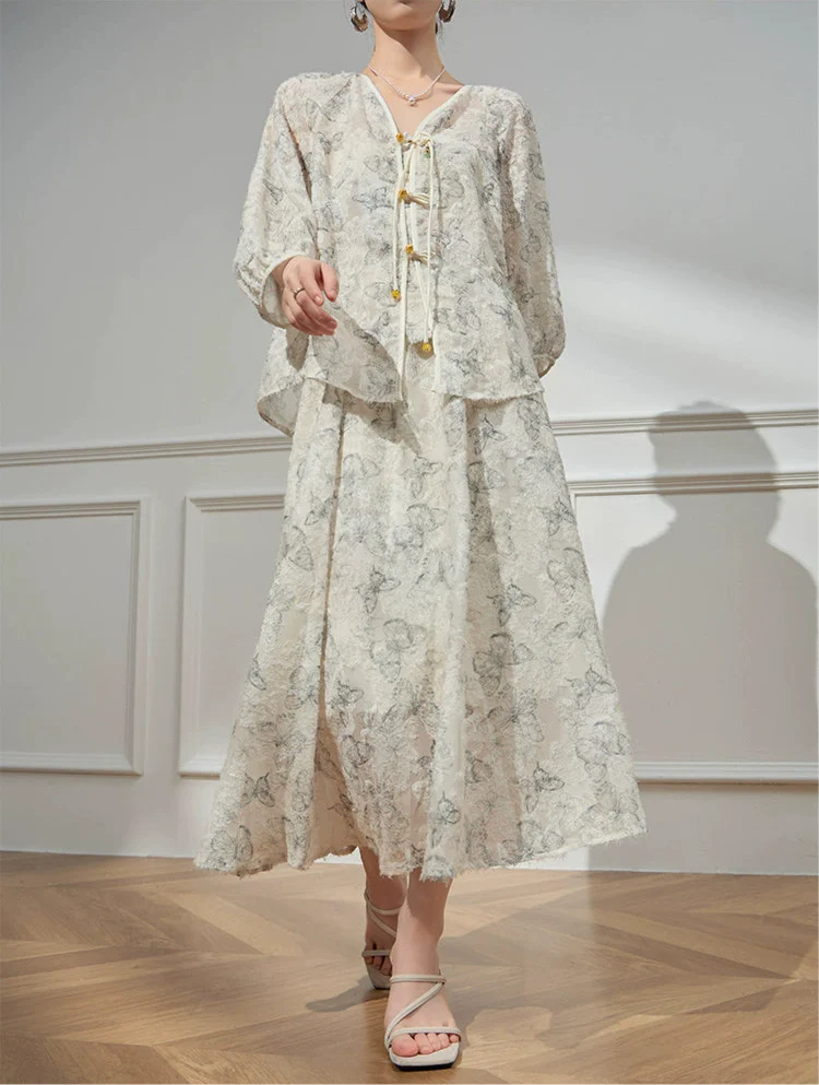 Die Meng 蝶梦 Butterfly Dream New Chinese Style Blouse & Skirt Set - Image 3