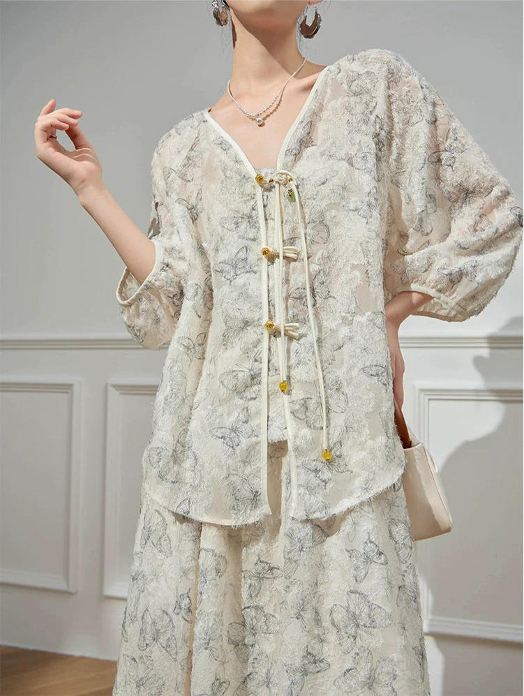Die Meng 蝶梦 Butterfly Dream New Chinese Style Blouse & Skirt Set - Image 5
