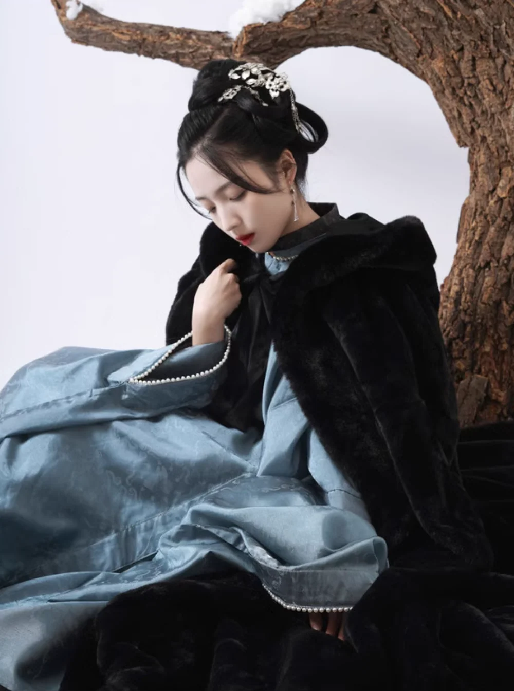 Dou Peng 斗篷 Winter Fur Cloak Unisex Hanfu Accessory Outerwear - Image 8