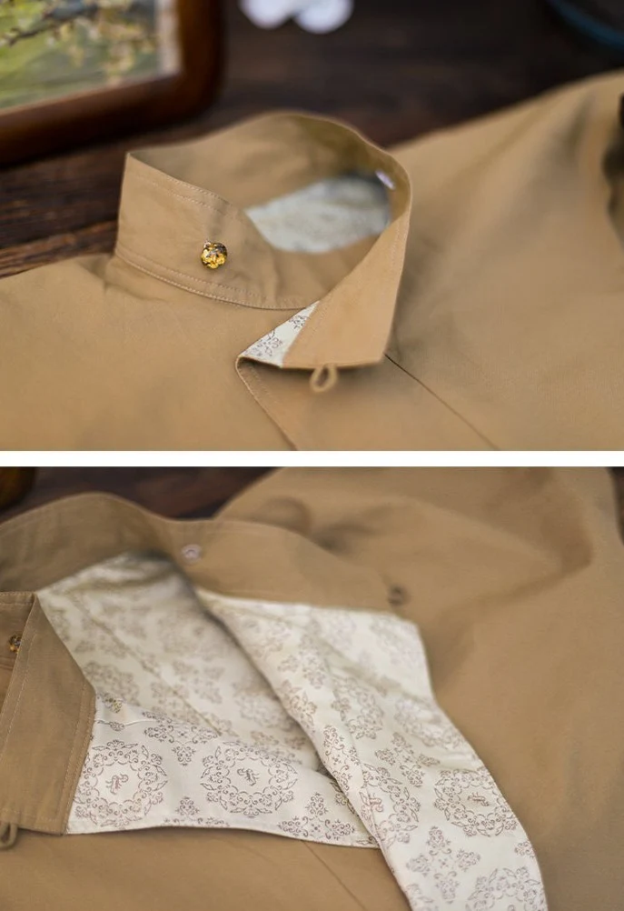 Lang Màn 浪漫 Modernized Tang Dynasty Reversible Yuanlingpao Trench Coat - Image 8