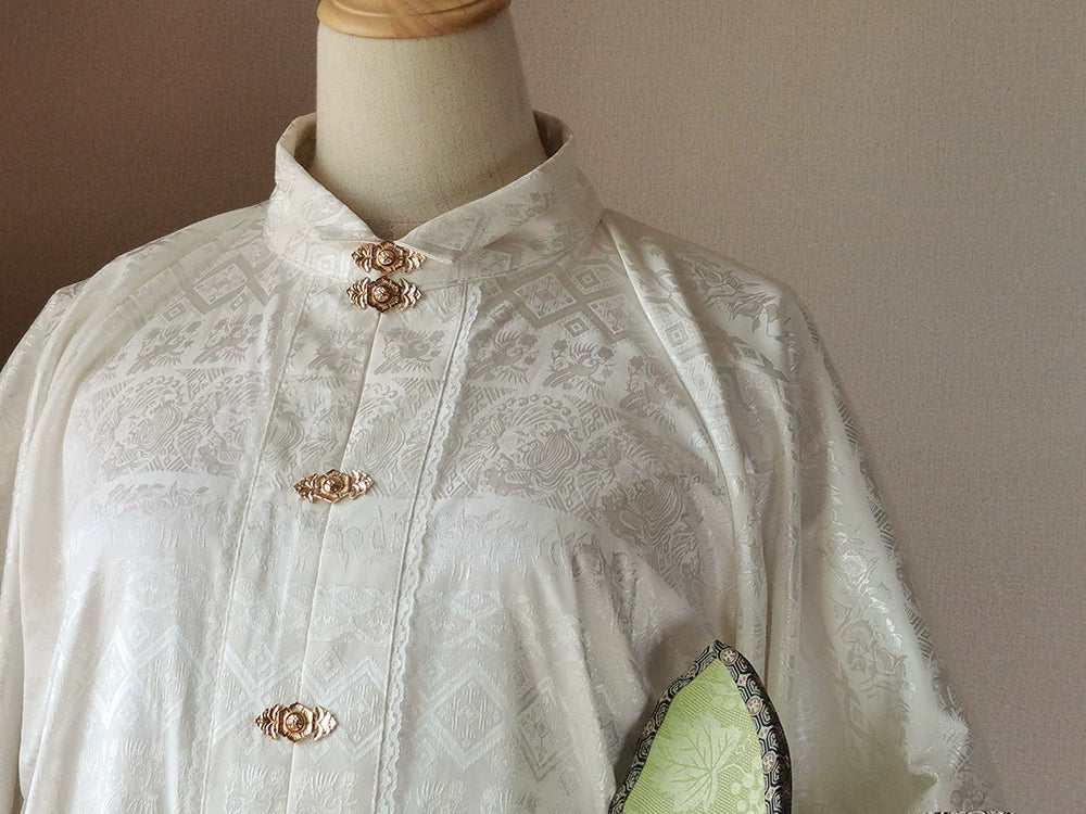 Doufu 豆腐 Tofu Ming Dynasty Plus Size Satin Liling Duijin Pipa Sleeve Top - Image 5