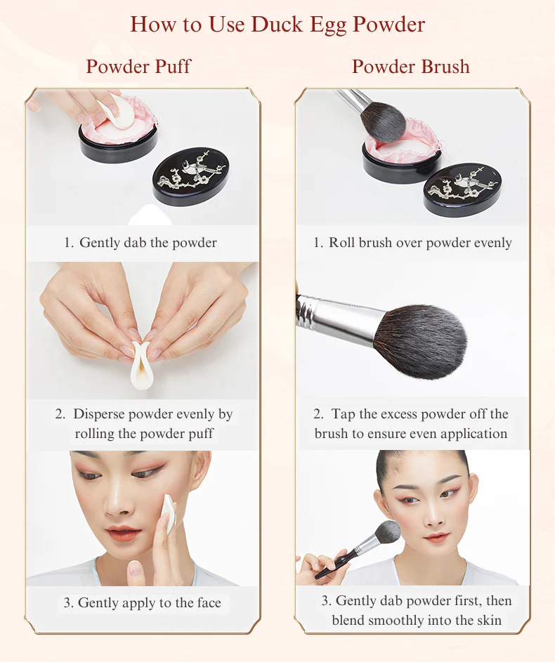 Duck Egg Powder 鸭蛋香粉 Xie Fuchun Traditional Makeup Fragrant Pressed Powder - Light Rose - Image 7