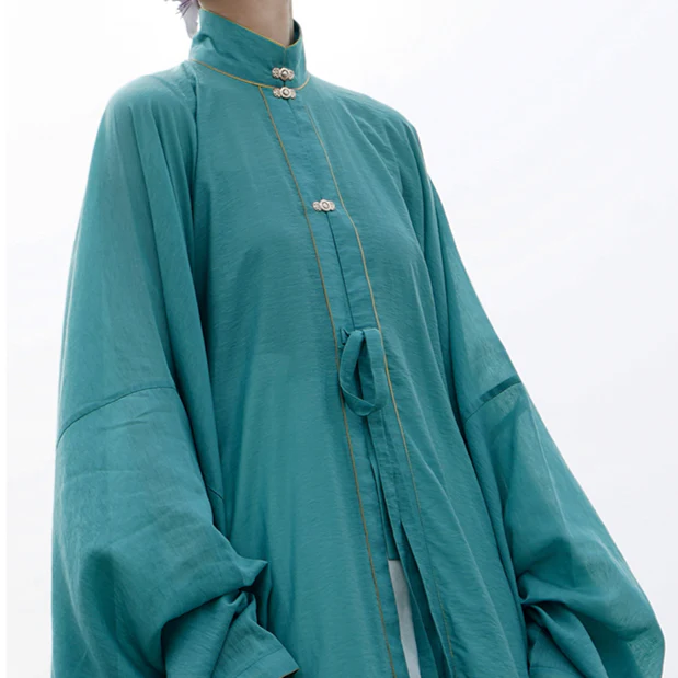 Tian Shui 天水 Sky Water Late Ming Duijin Changshan Parallel Panel Shirt - Image 12