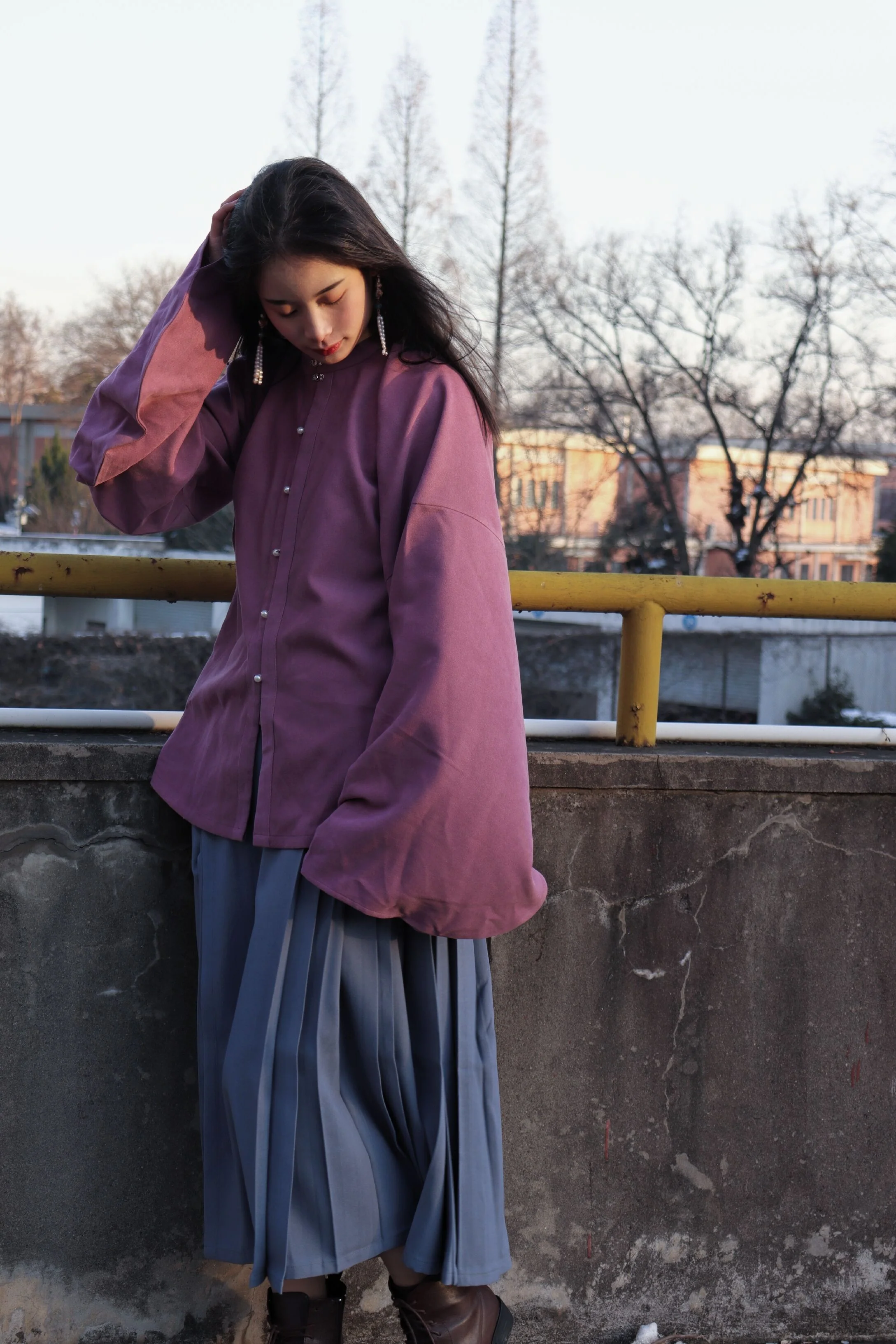Egg Yolk 熟蛋 Ming Dynasty Contrast Collar Pipa Sleeves Liling Duijin Shirt - Image 12