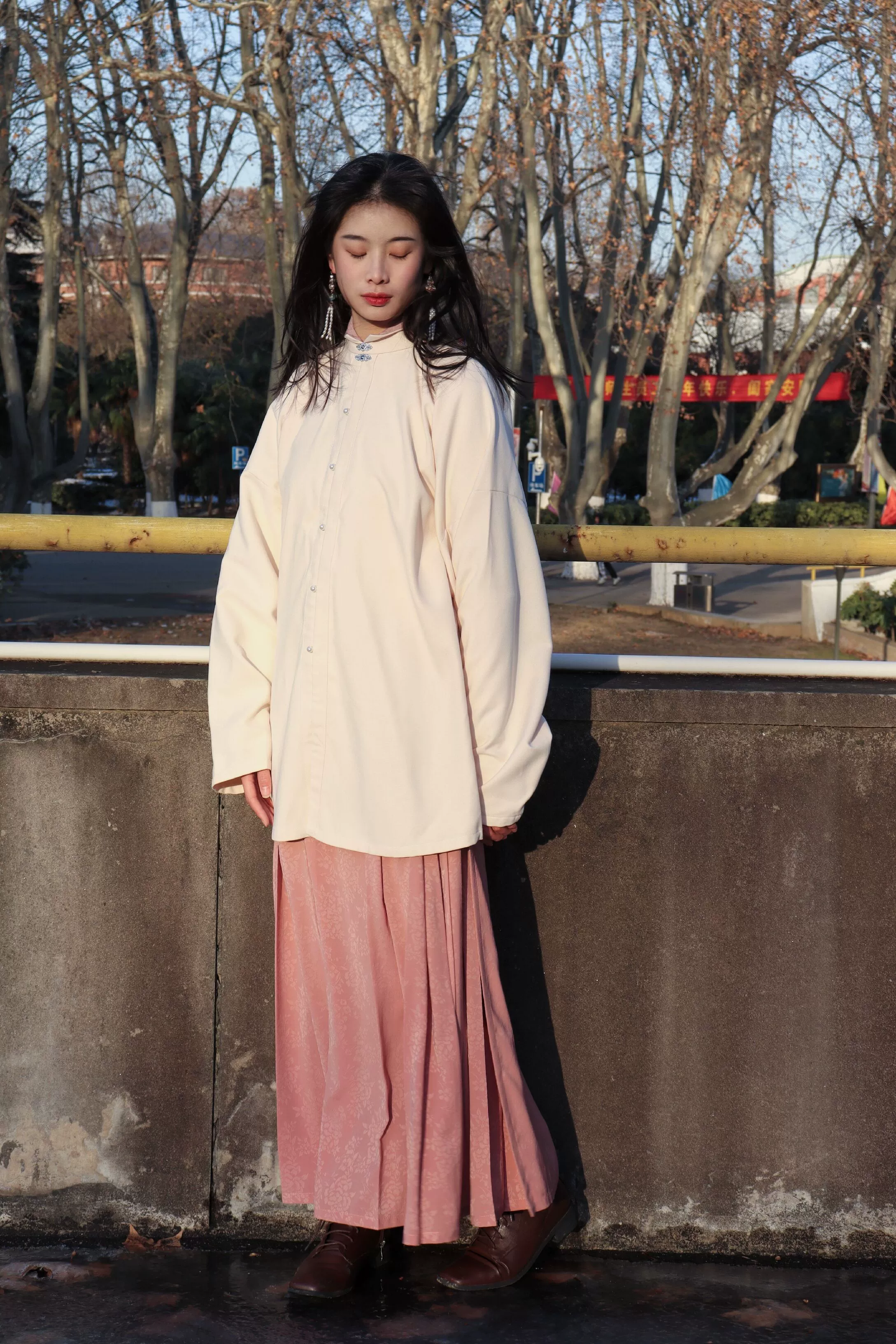 Egg Yolk 熟蛋 Ming Dynasty Contrast Collar Pipa Sleeves Liling Duijin Shirt - Image 13