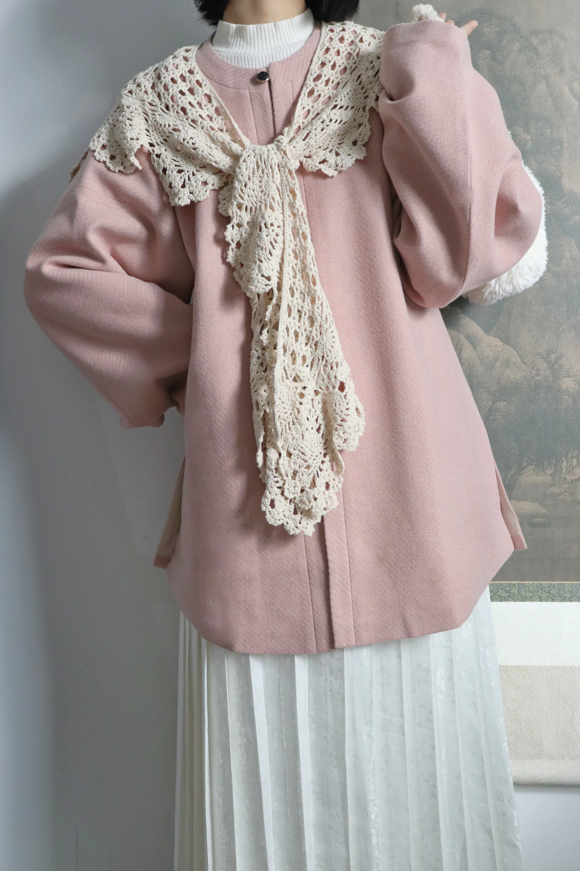 Fan Shiliu 番石榴 Guava Modernized Ming Dynasty Yuanling Ao Wool Blend Short Winter Coat - Image 5