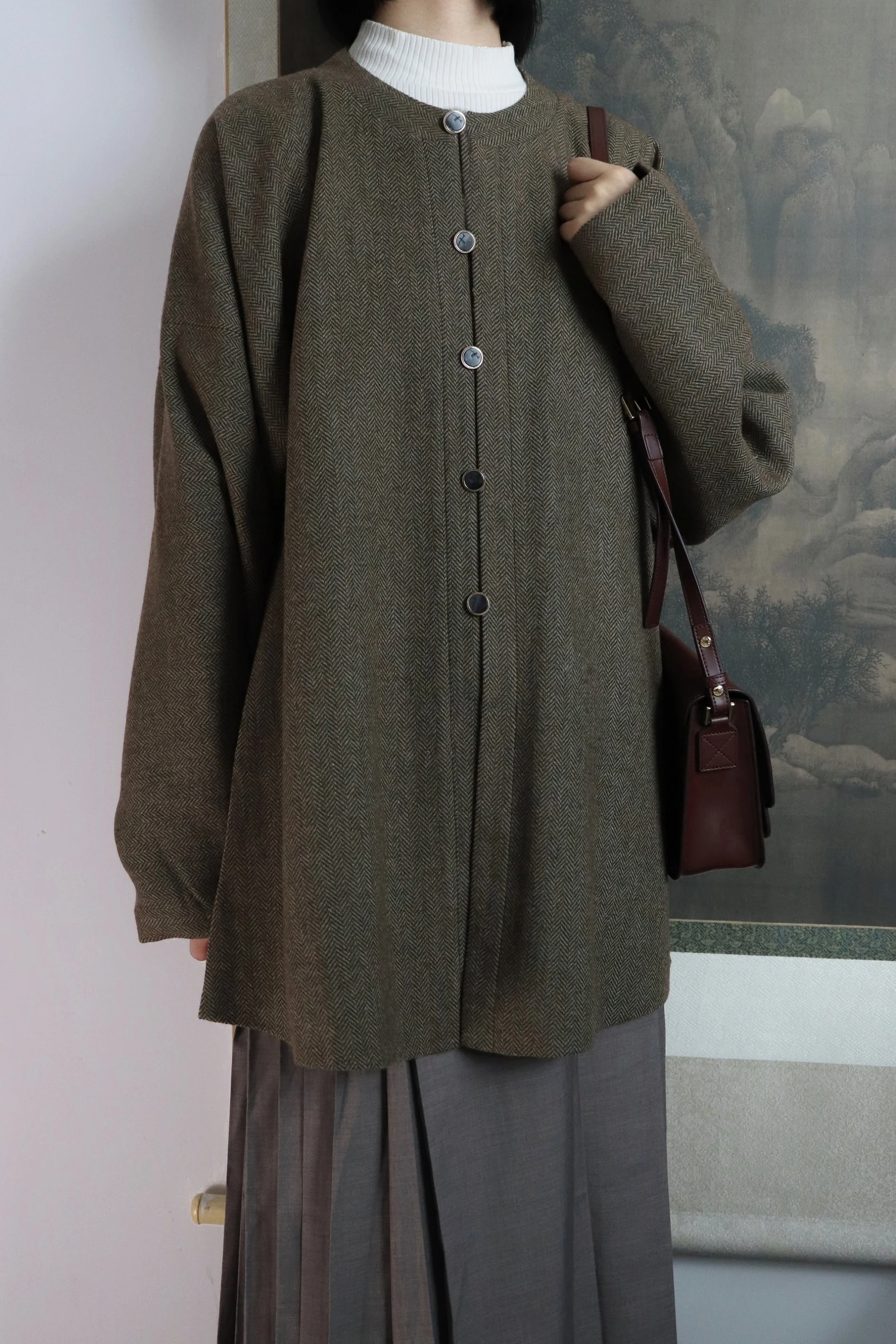 Fan Shiliu 番石榴 Guava Modernized Ming Dynasty Yuanling Ao Wool Blend Short Winter Coat - Image 6