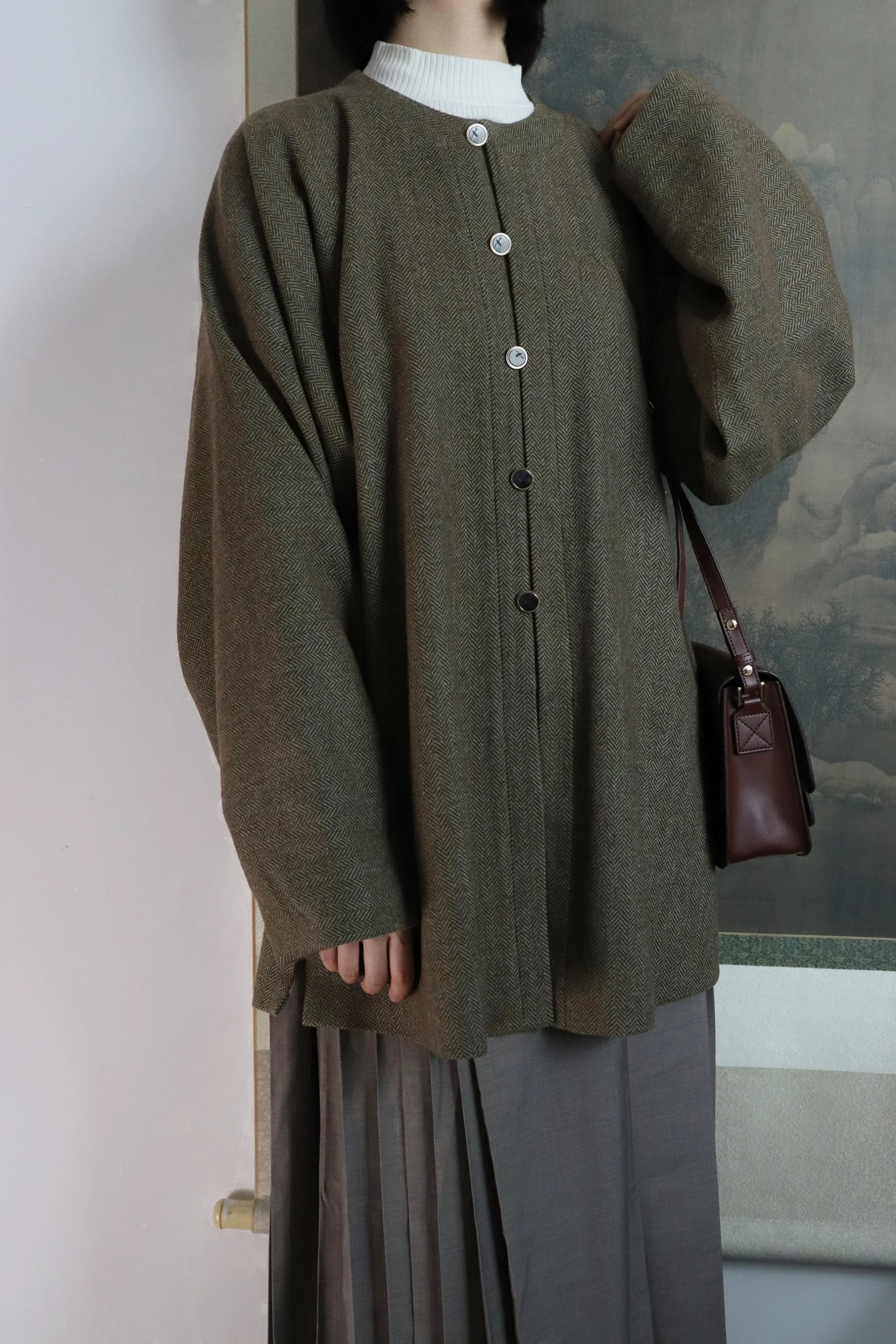 Fan Shiliu 番石榴 Guava Modernized Ming Dynasty Yuanling Ao Wool Blend Short Winter Coat - Image 7
