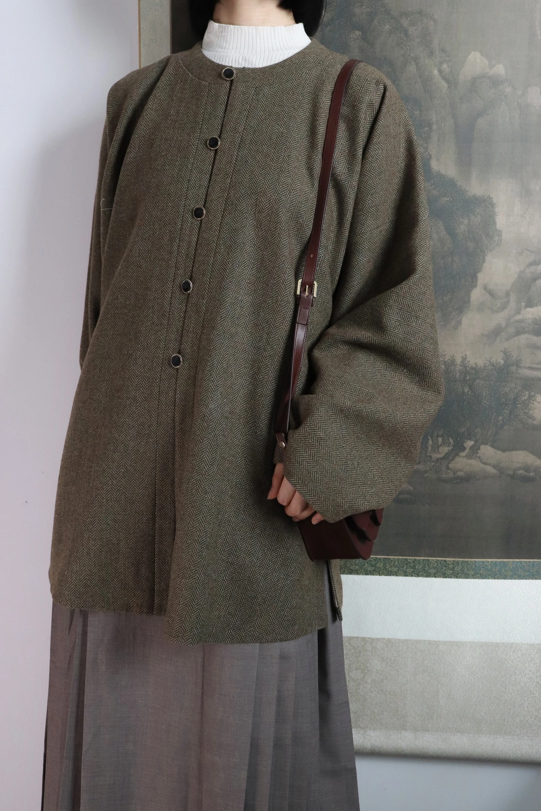 Fan Shiliu 番石榴 Guava Modernized Ming Dynasty Yuanling Ao Wool Blend Short Winter Coat - Image 8