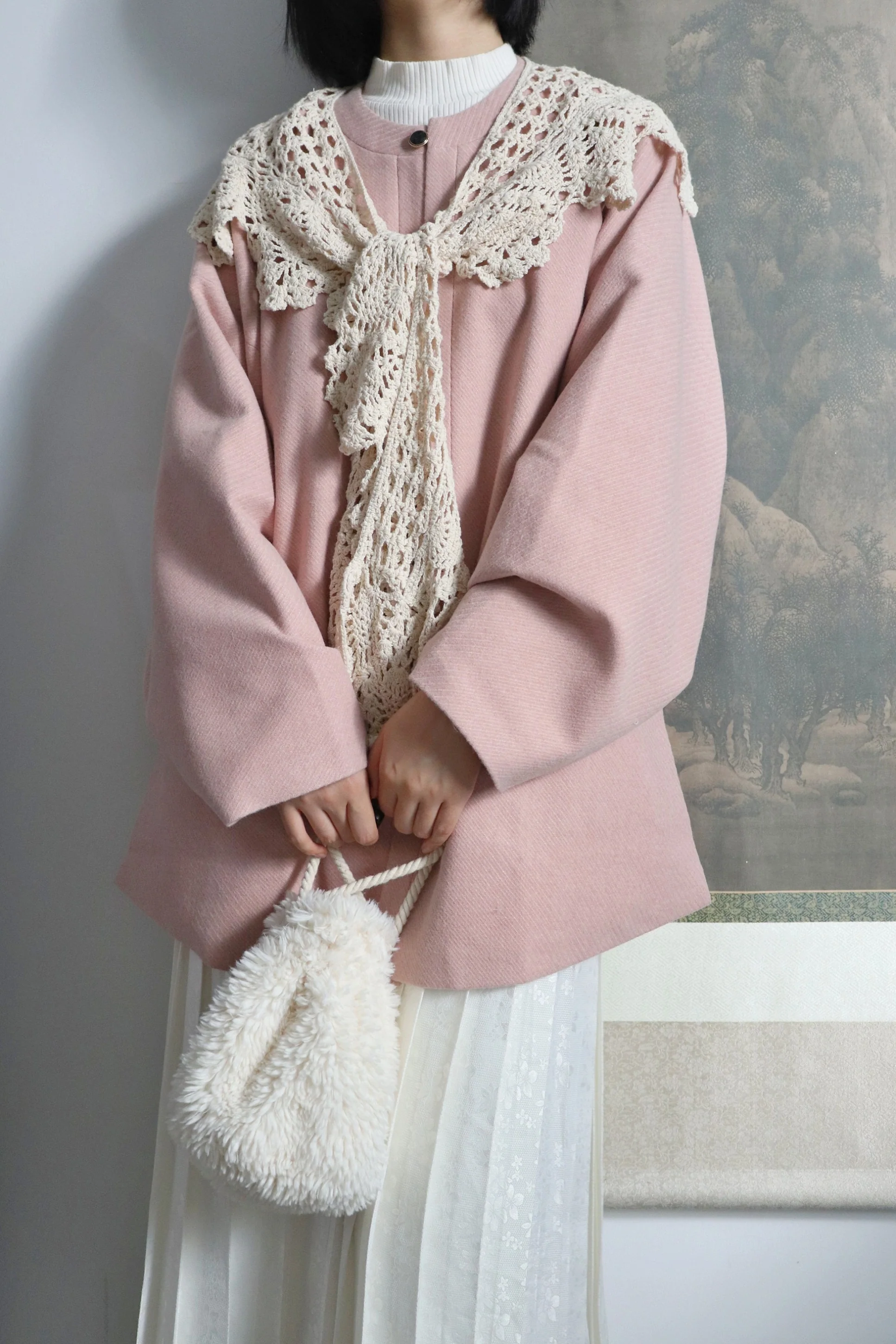 Fan Shiliu 番石榴 Guava Modernized Ming Dynasty Yuanling Ao Wool Blend Short Winter Coat - Image 9