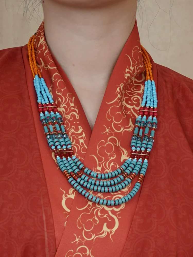 Fang Songshi 仿松石 Turquoise Beaded Warring States Western Chinese Necklace - Image 4