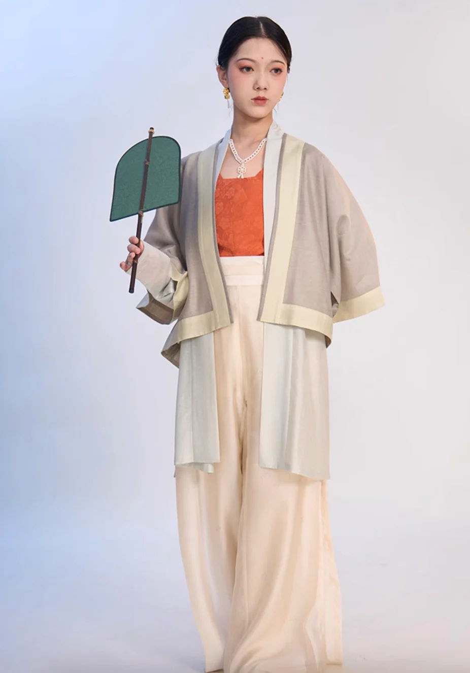 Fu Penzi 覆盆子 Raspberry Southern Song Restoration Hedangku Pants & Haoxiu Racoon Sleeve Shanku Set - Image 11
