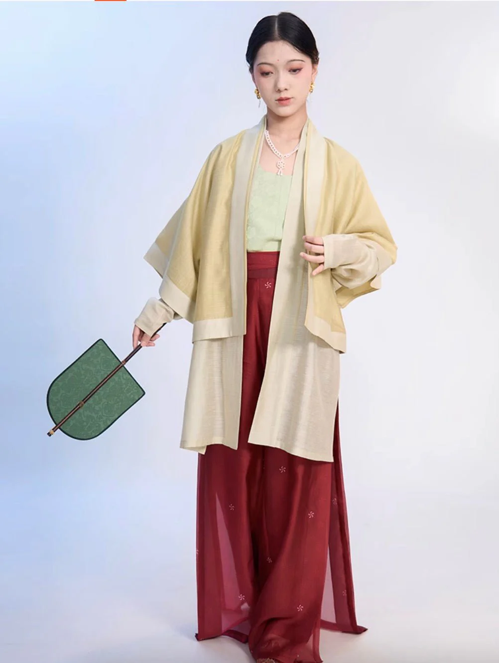 Fu Penzi 覆盆子 Raspberry Southern Song Restoration Hedangku Pants & Haoxiu Racoon Sleeve Shanku Set - Image 15