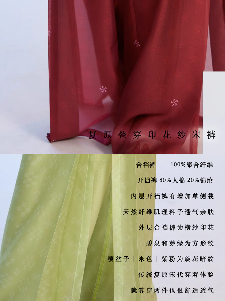 Fu Penzi 覆盆子 Raspberry Southern Song Restoration Hedangku Pants & Haoxiu Racoon Sleeve Shanku Set - Image 18