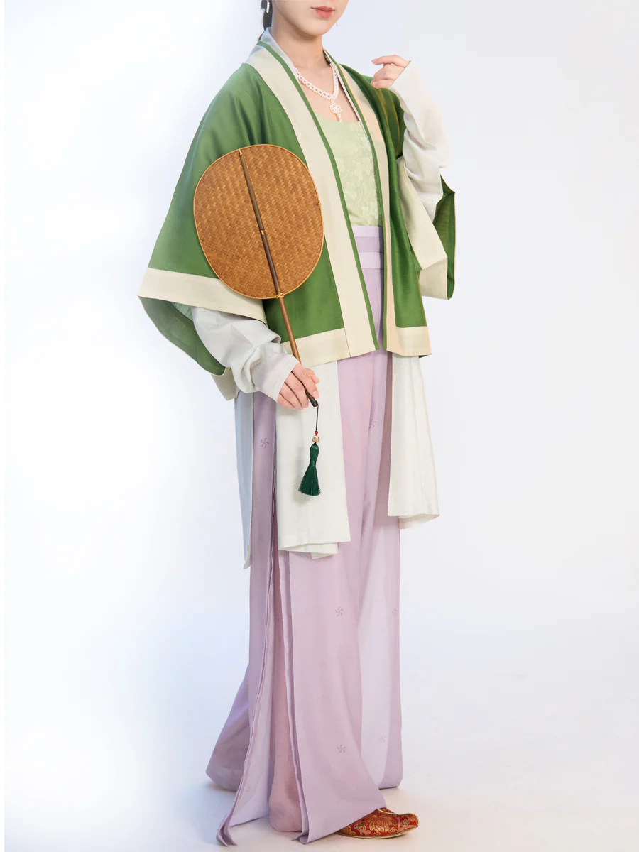 Fu Penzi 覆盆子 Raspberry Southern Song Restoration Hedangku Pants & Haoxiu Racoon Sleeve Shanku Set - Image 5