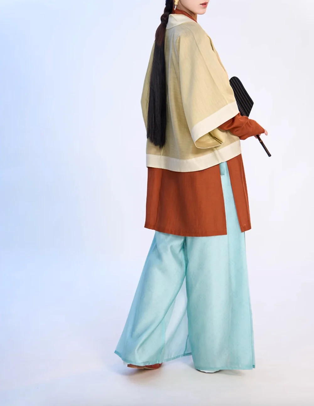 Fu Penzi 覆盆子 Raspberry Southern Song Restoration Hedangku Pants & Haoxiu Racoon Sleeve Shanku Set - Image 7