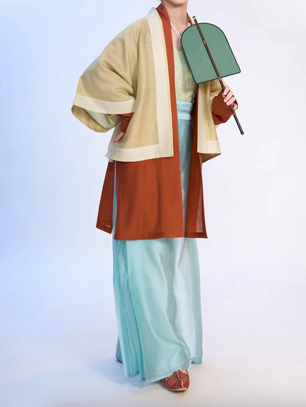 Fu Penzi 覆盆子 Raspberry Southern Song Restoration Hedangku Pants & Haoxiu Racoon Sleeve Shanku Set - Image 8