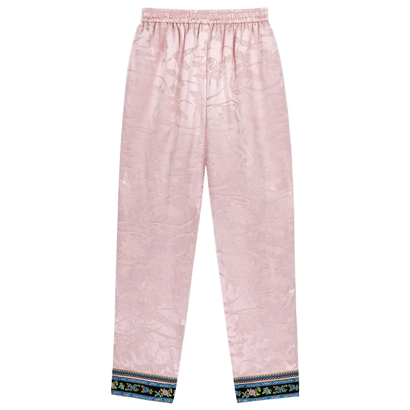 (Presale) Fuguang Xiying 浮光曦影 Floating Shadows 1910s Arrow Leg Brocade Trim Mid Waist Pants - Image 15