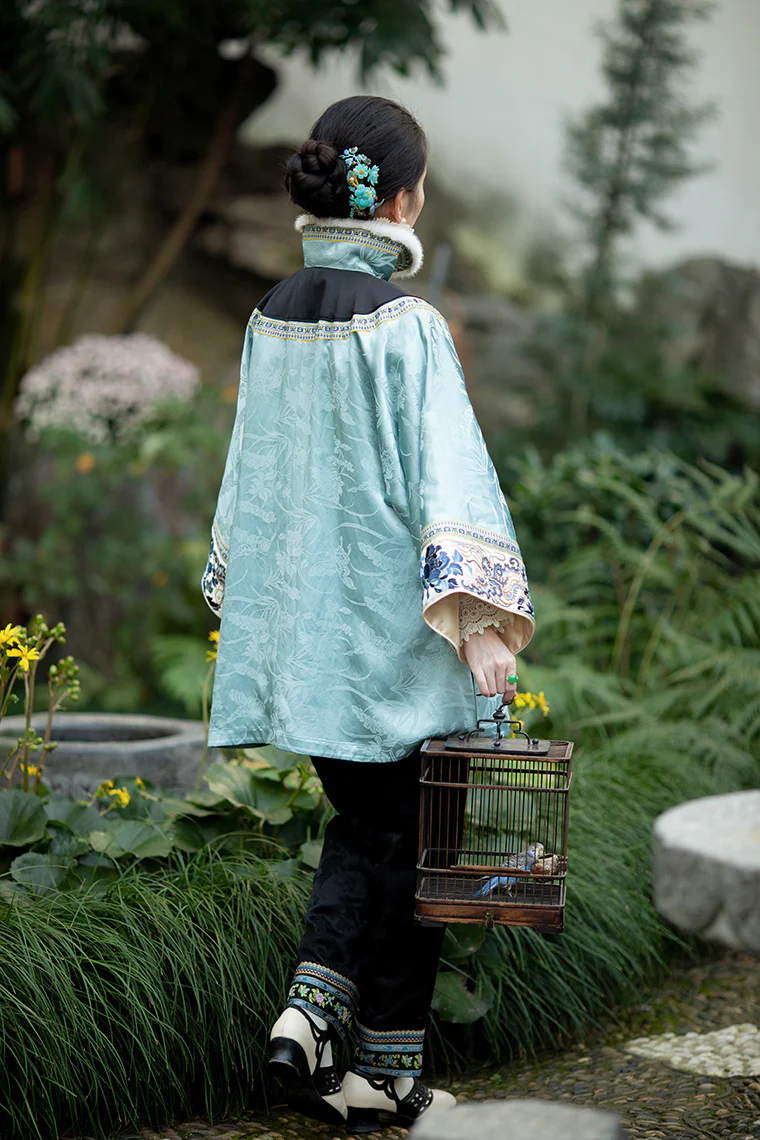 (Presale) Fuguang Xiying 浮光曦影 Floating Shadows 1910s Arrow Leg Brocade Trim Mid Waist Pants - Image 7