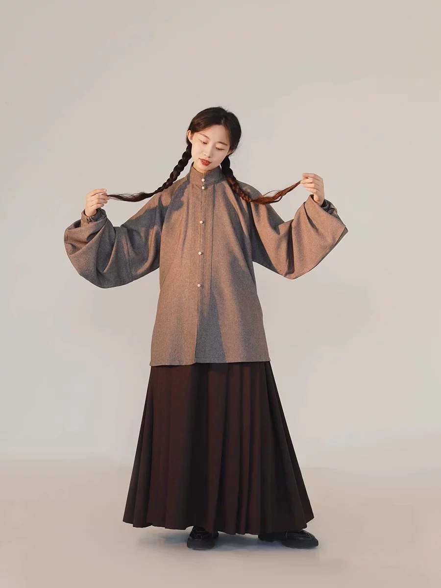 Gan Cao 甘草 Licorice Modernized Ming Dynasty Liling Top & Easy-Wear Mamian Set - Image 5