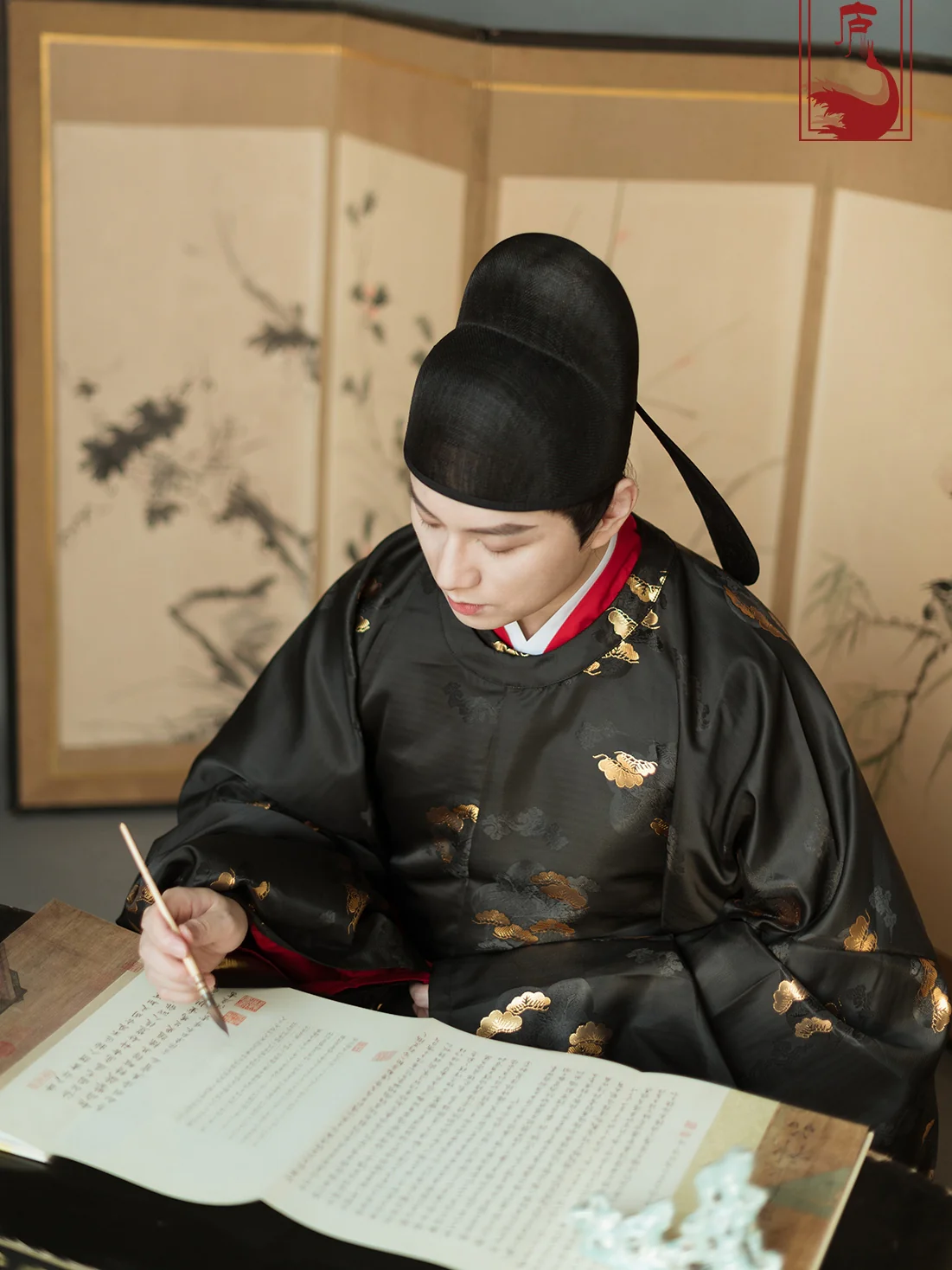 Gong Fu 公服 Northern Song Restoration Men's Court Uniform Yuanlingpao Round Collar Robe - Image 2