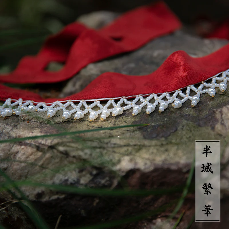 Gong Qiang 宫墙 Palace Wall Song Ming Pearl Ribbon Hair Accessory - Image 3