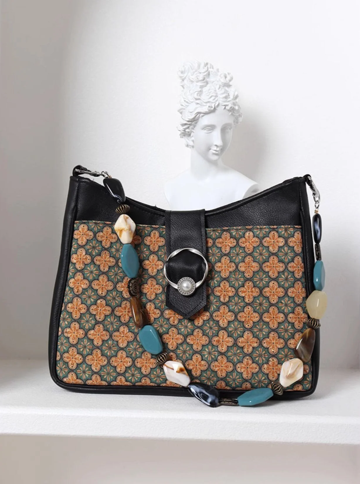 Gu Hua 古花 Ancient Flower Leather Shoulder Bag - Image 6