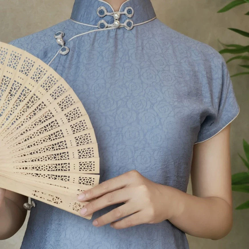 Gu Shu 古书 Vintage Book 1930s Daily Pearl Short Sleeve Qipao - Image 8