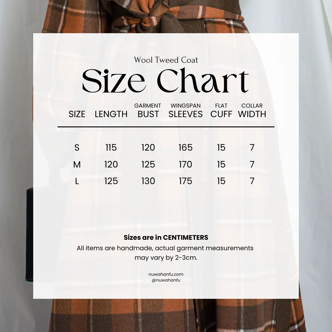 Guagua 瓜瓜 Pumpkin Pumpkin Modernized Early Ming Reversible Plaid Sheep's Wool Coat - Image 14