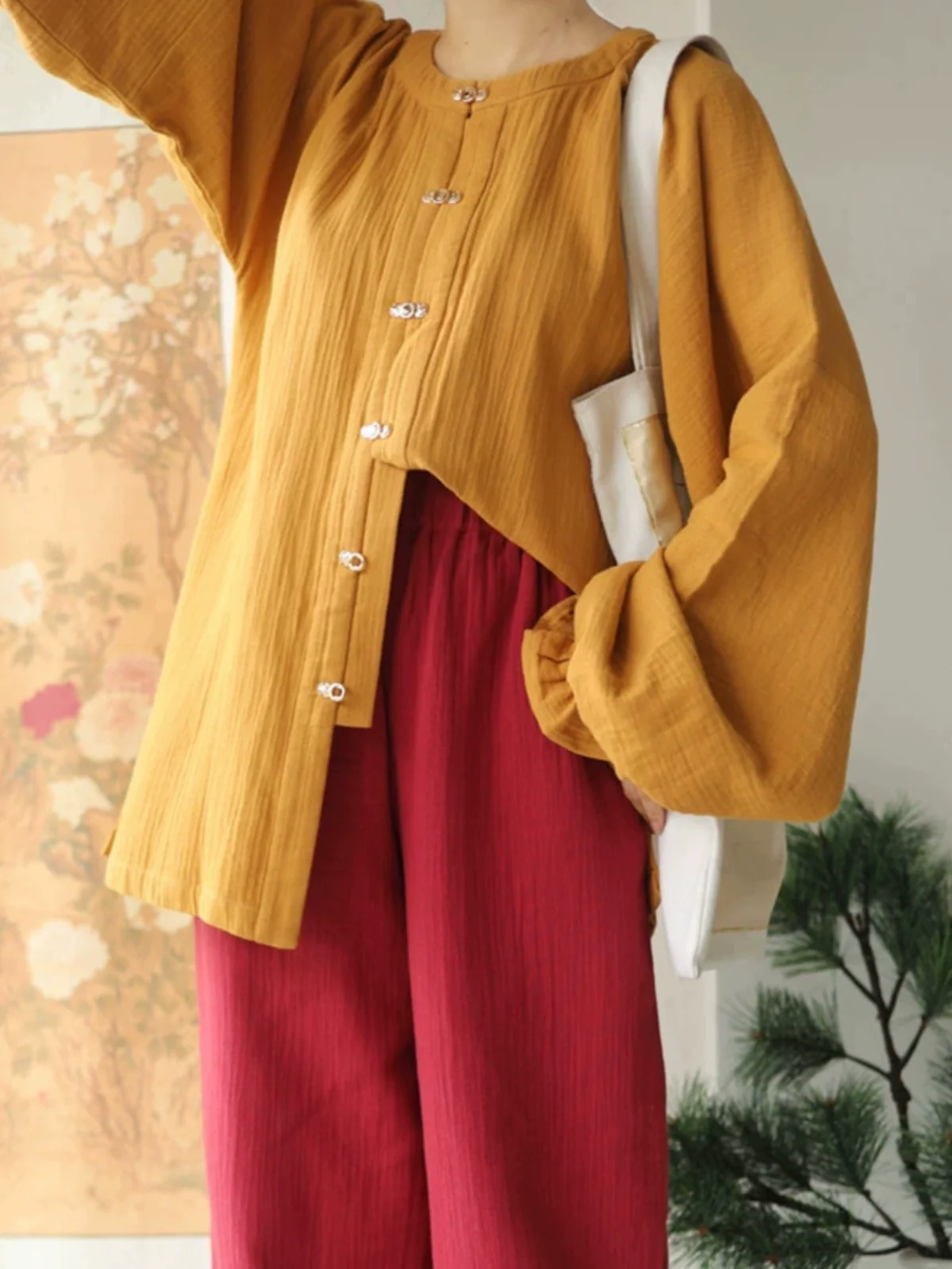 Gui Lu 归路 The Path Home Modernized Tang Ming Cotton Trousers Set - Image 3