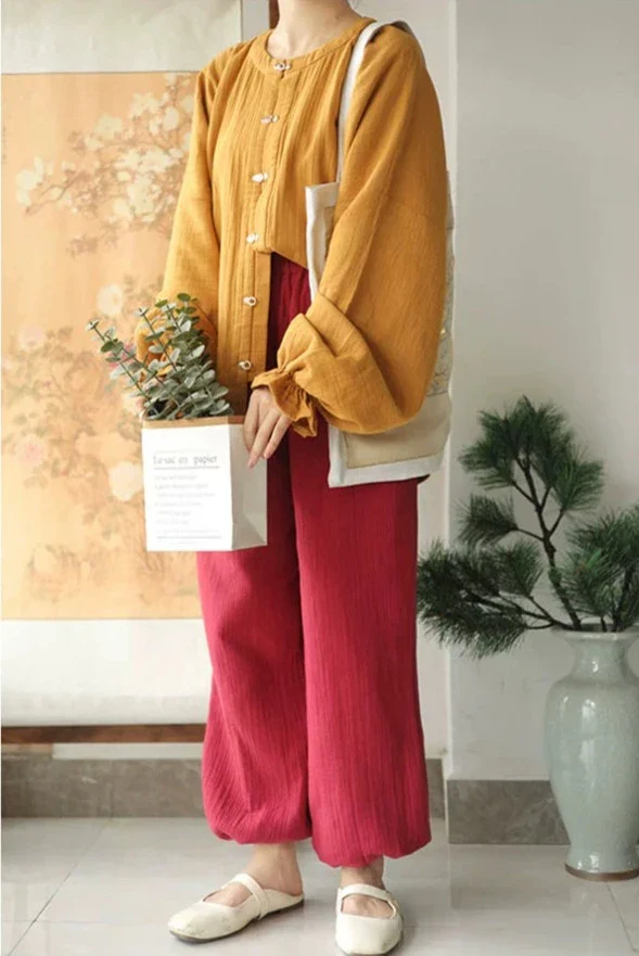 Gui Lu 归路 The Path Home Modernized Tang Ming Cotton Trousers Set - Image 4