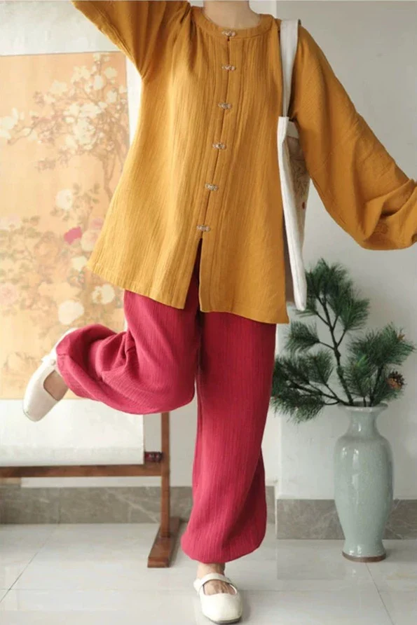 Gui Lu 归路 The Path Home Modernized Tang Ming Cotton Trousers Set - Image 5