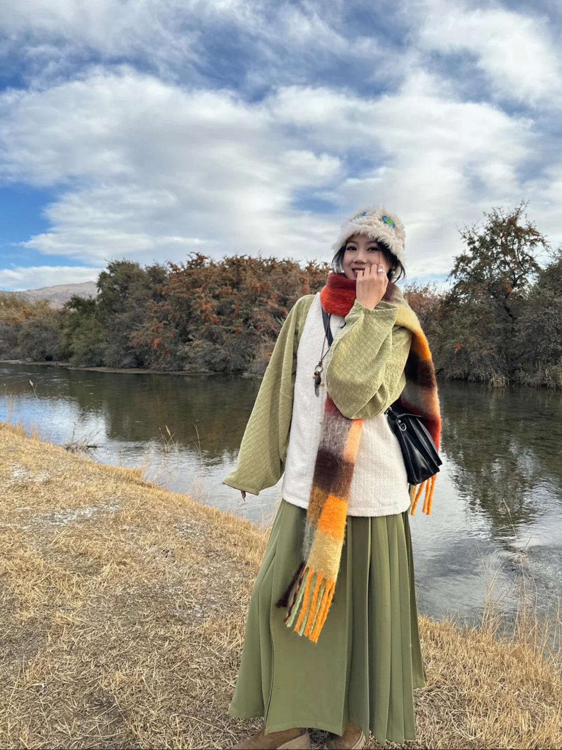 Haiyan 海盐 Sea Salt Modernized Ming Plus Size Knit Standing Collar Top & Easy Wear Mamian Skirt - Image 18