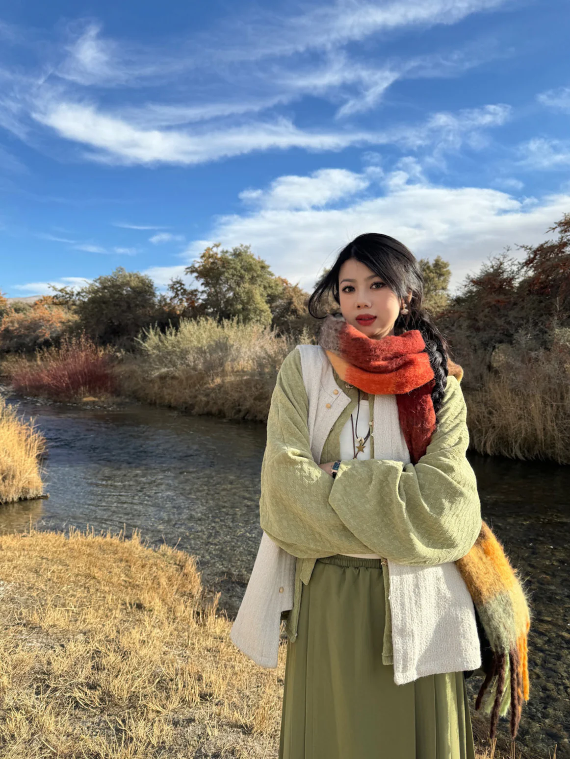 Haiyan 海盐 Sea Salt Modernized Ming Plus Size Knit Standing Collar Top & Easy Wear Mamian Skirt - Image 19