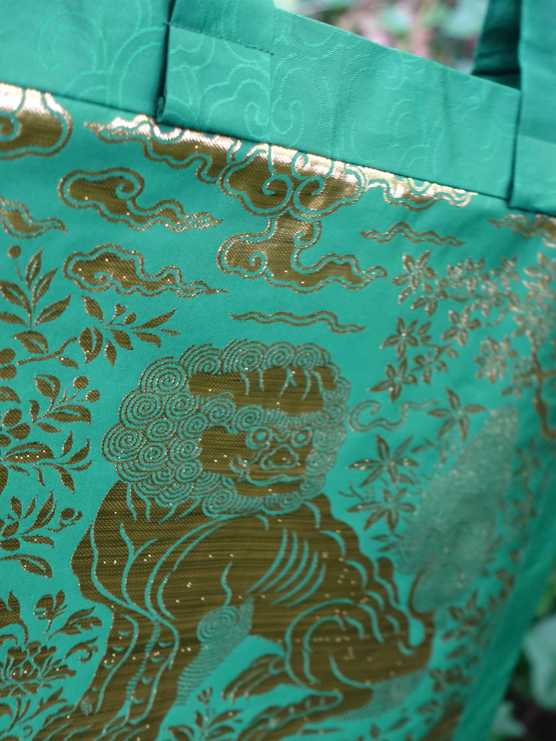 Xiang Shi 祥狮 Lucky Lion Golden Buzi Patch Brocade Tote Bag - Image 15